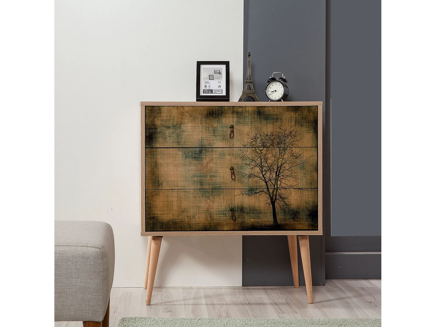 Cómoda Trio-729 sonoma color roble 80x40x90 cm