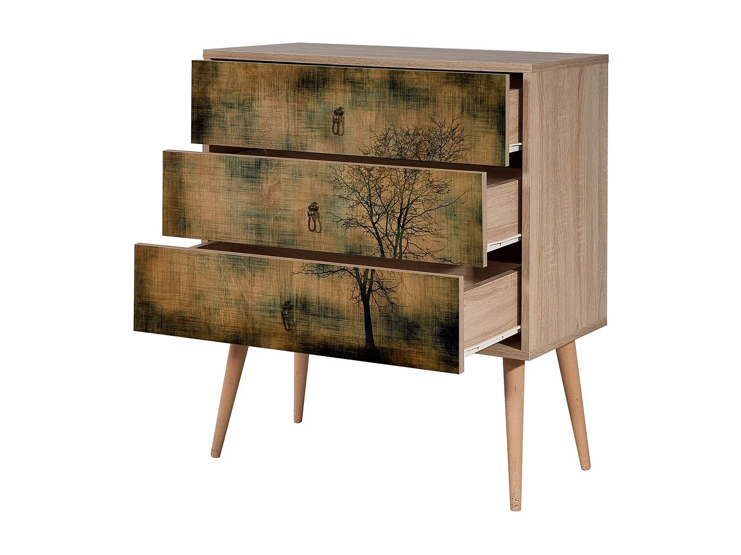 Cómoda Trio-729 sonoma color roble 80x40x90 cm