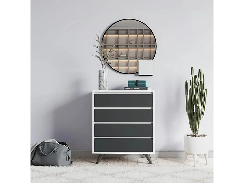 Cómoda Suvera Blanco Antracita 70x40x86 cm