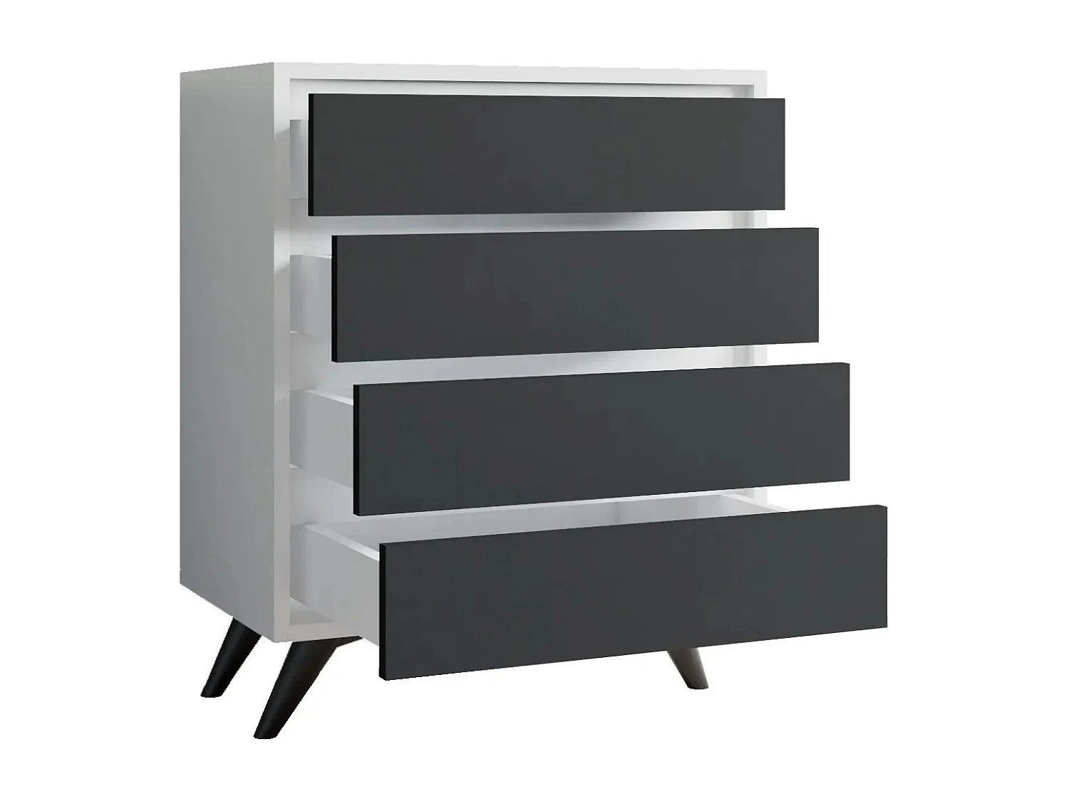 Cómoda Suvera Blanco Antracita 70x40x86 cm