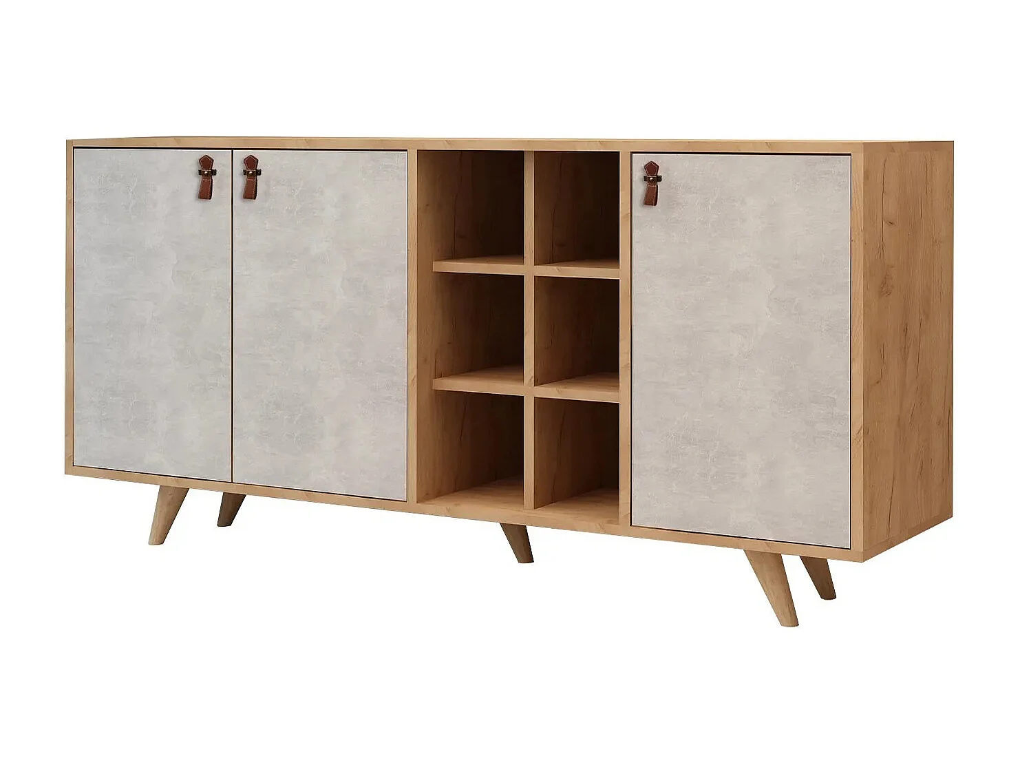 Aparador Prilika color roble Blanco 140x40x89 cm