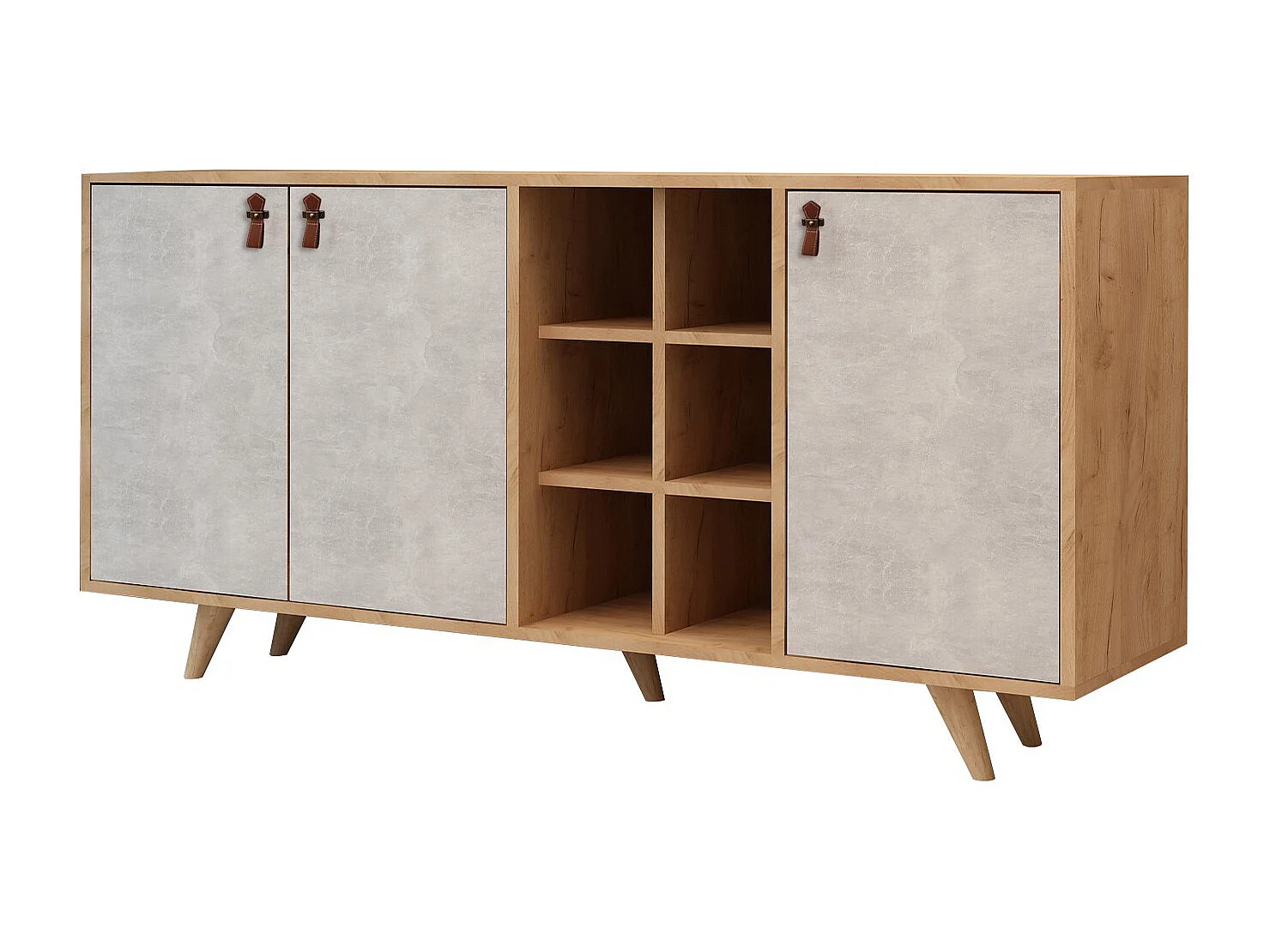 Aparador Prilika color roble Blanco 140x40x89 cm