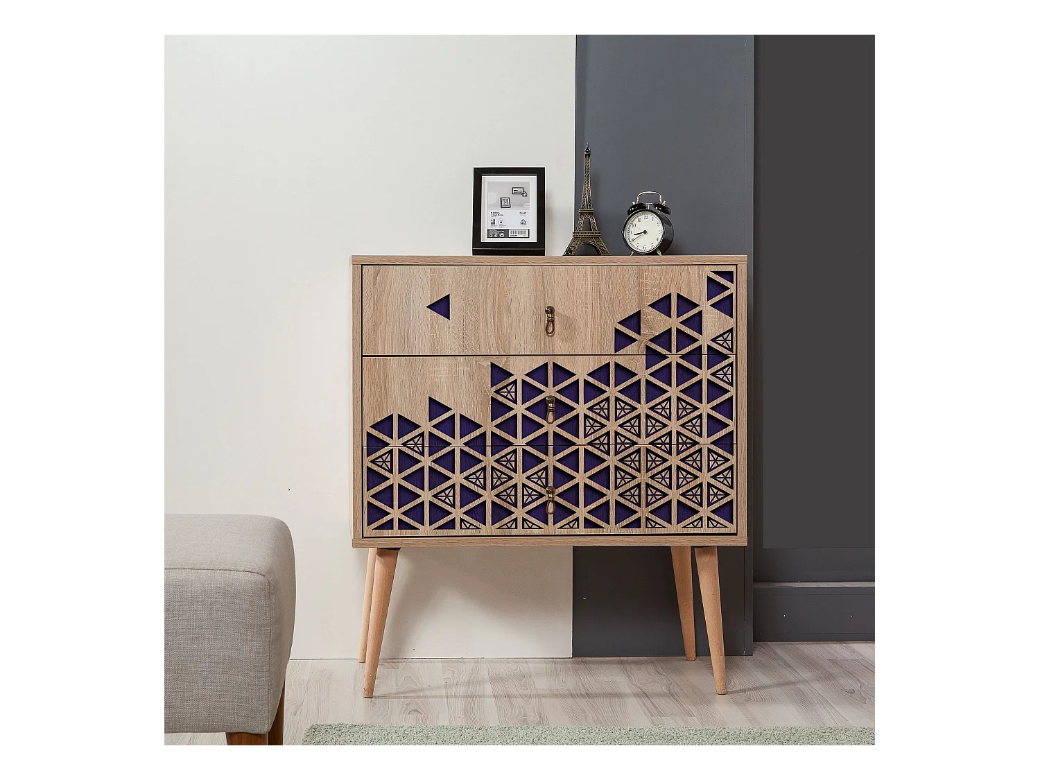 Cómoda Trio-123 sonoma color roble 80x40x90 cm