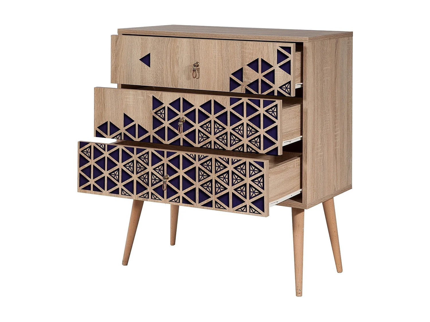 Cómoda Trio-123 sonoma color roble 80x40x90 cm