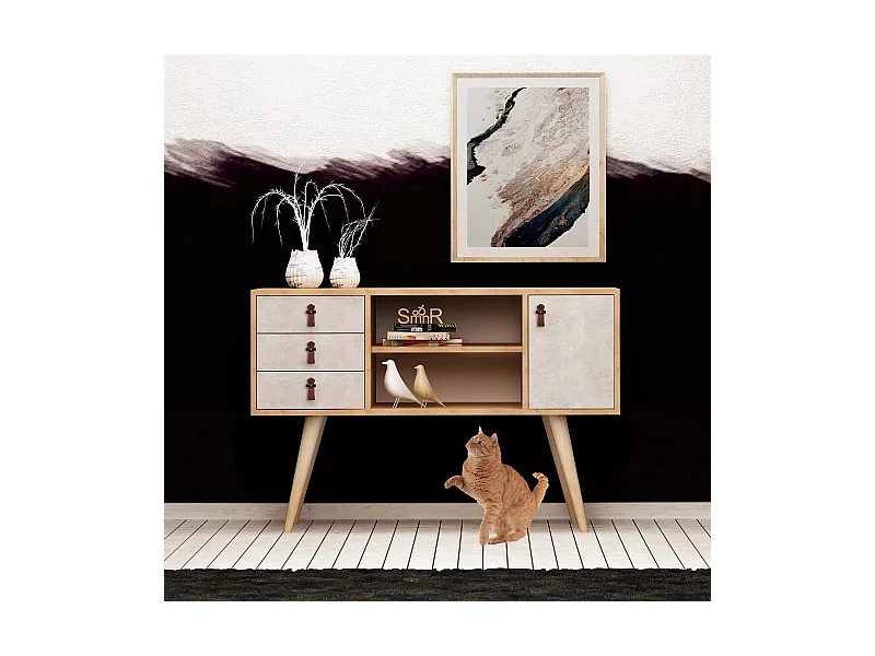 Aparador İndira color roble Blanco 120x40x80 cm