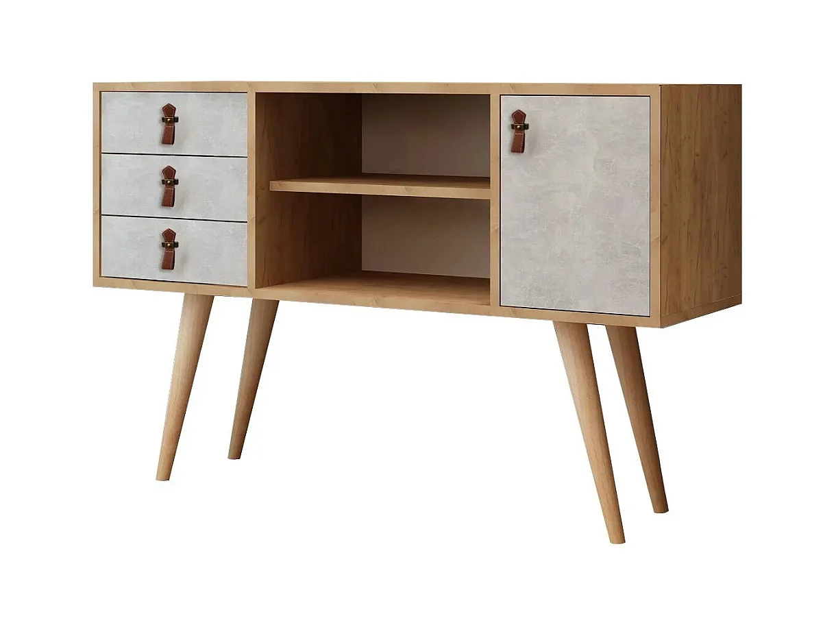 Aparador İndira color roble Blanco 120x40x80 cm