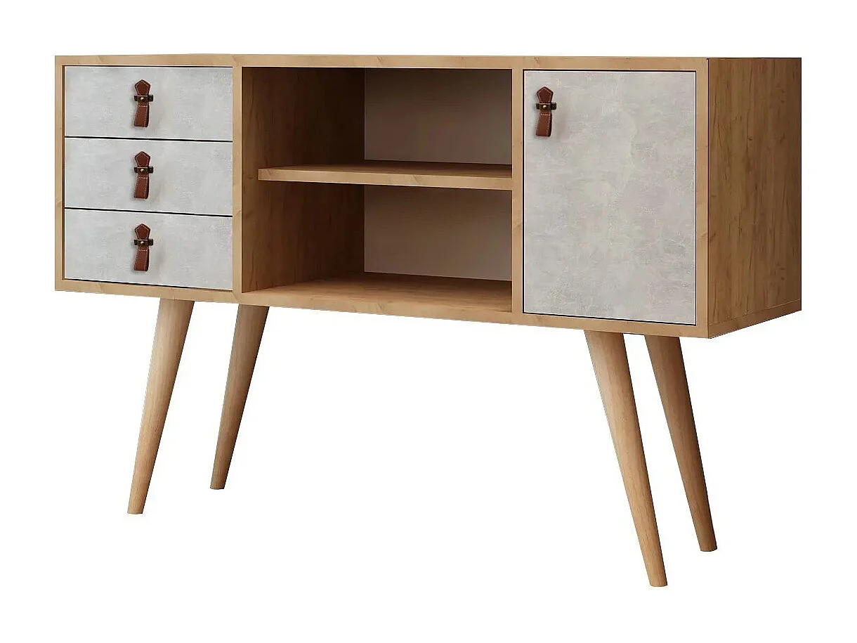 Aparador İndira color roble Blanco 120x40x80 cm