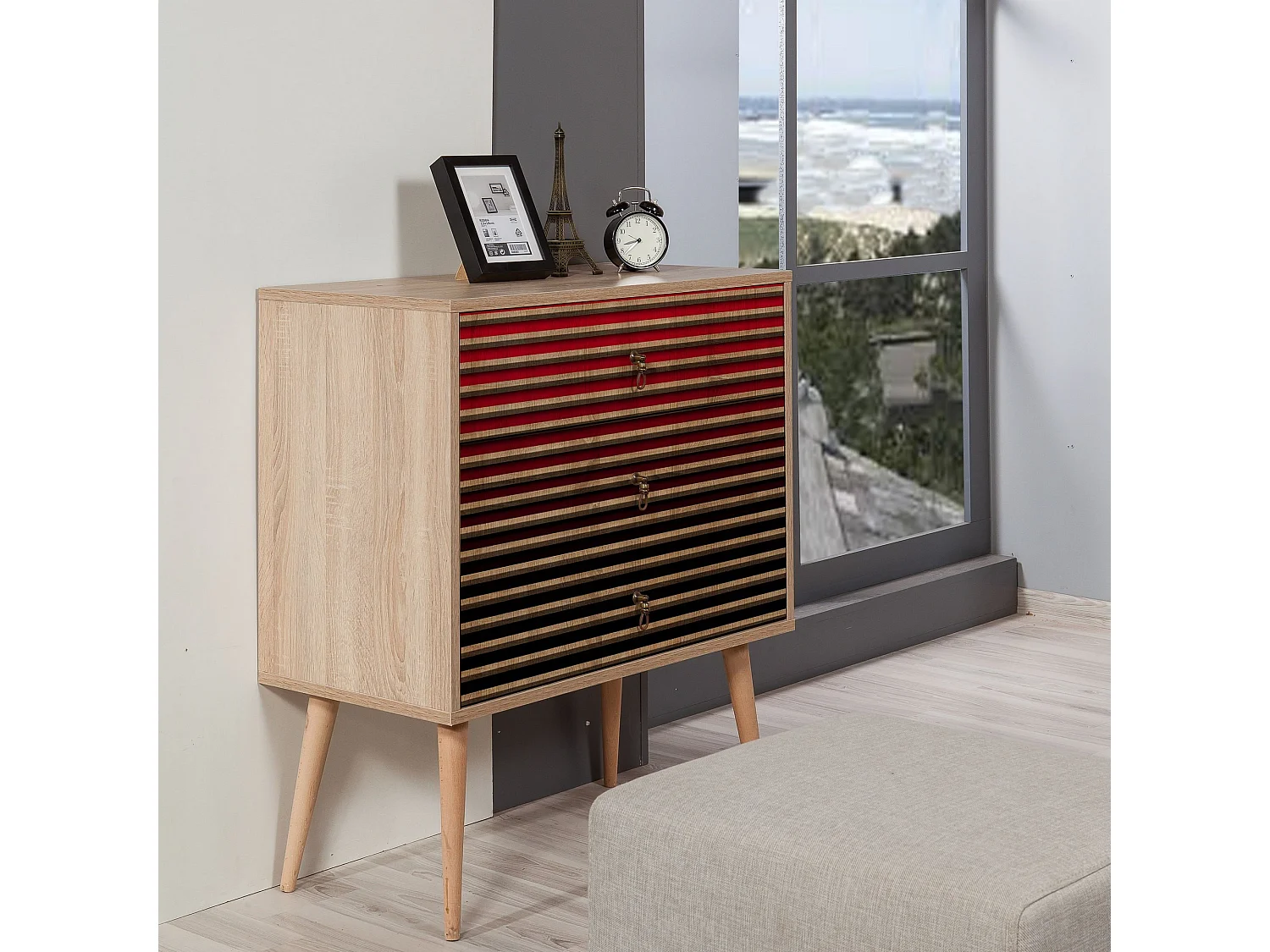 Cómoda Trio-221 sonoma color roble 80x40x90 cm