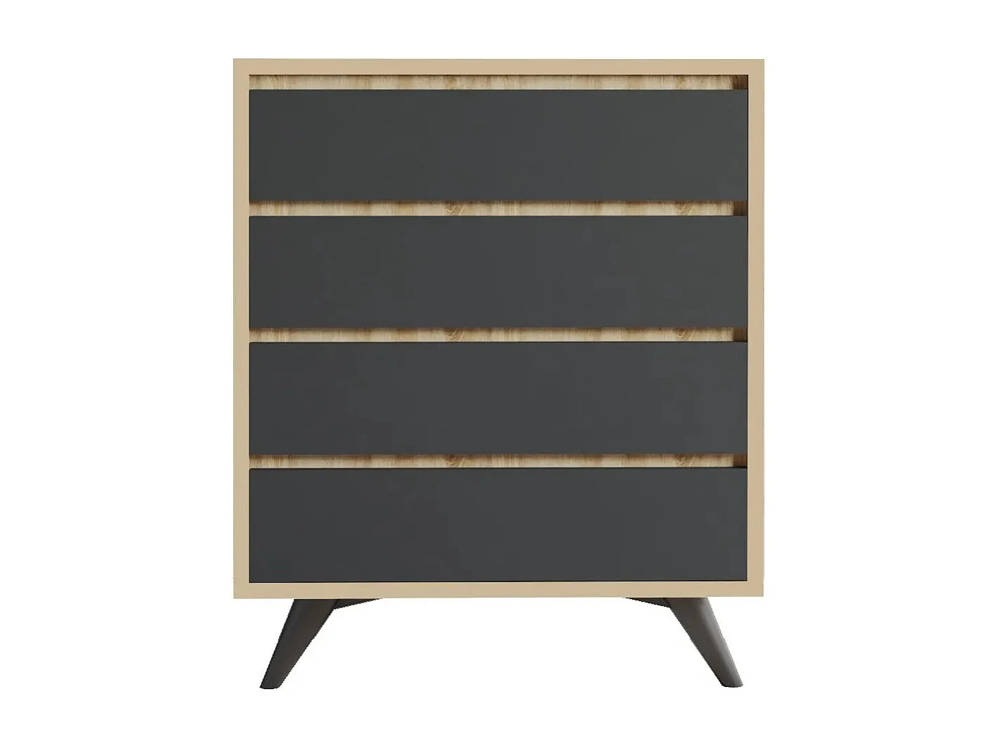 Cómoda Suvera color roble Antracita 70x40x86 cm