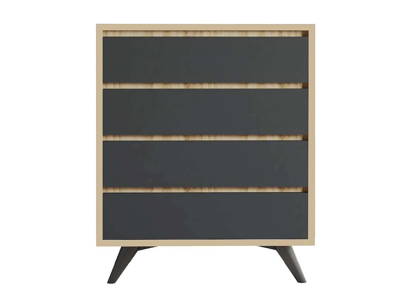 Cómoda Suvera color roble Antracita 70x40x86 cm