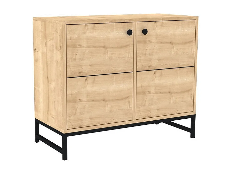 Buffet – 90 cm x 75 cm x 40 cm – Noir/Saphir – Mélamine