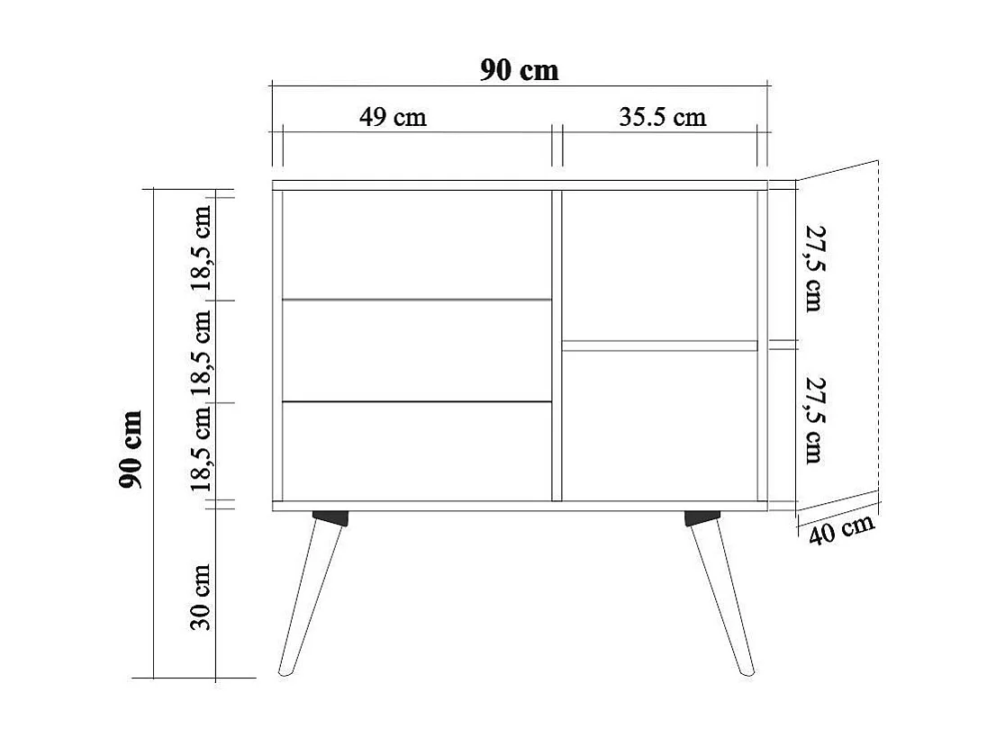 Cómoda VeryBox 727 sonoma color roble 90x40x90 cm