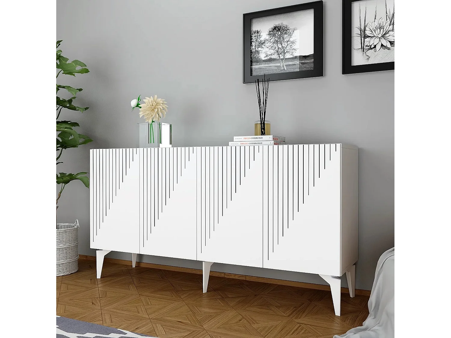 Aparador Draw Blanco 150x40x79 cm