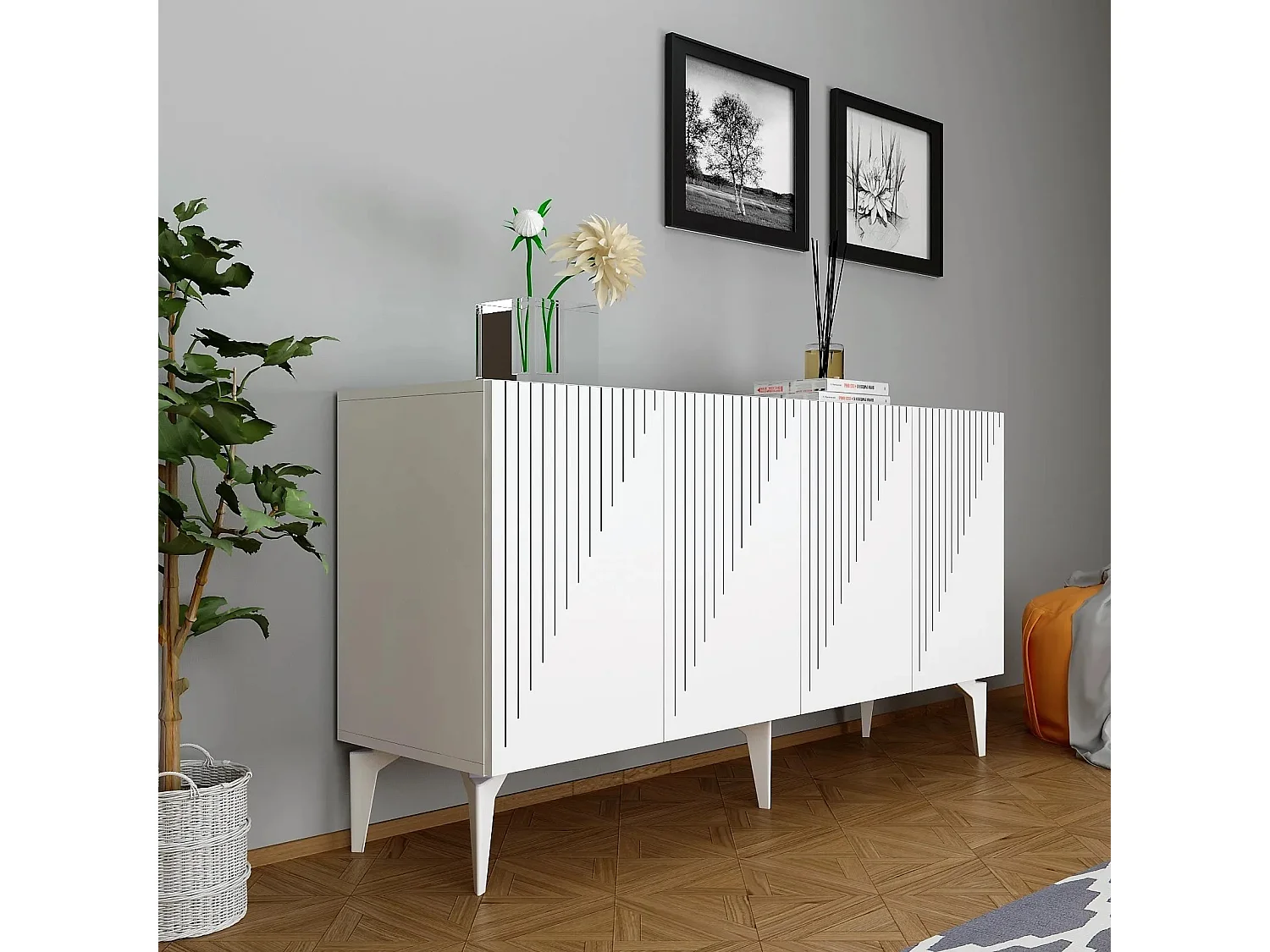 Aparador Draw Blanco 150x40x79 cm