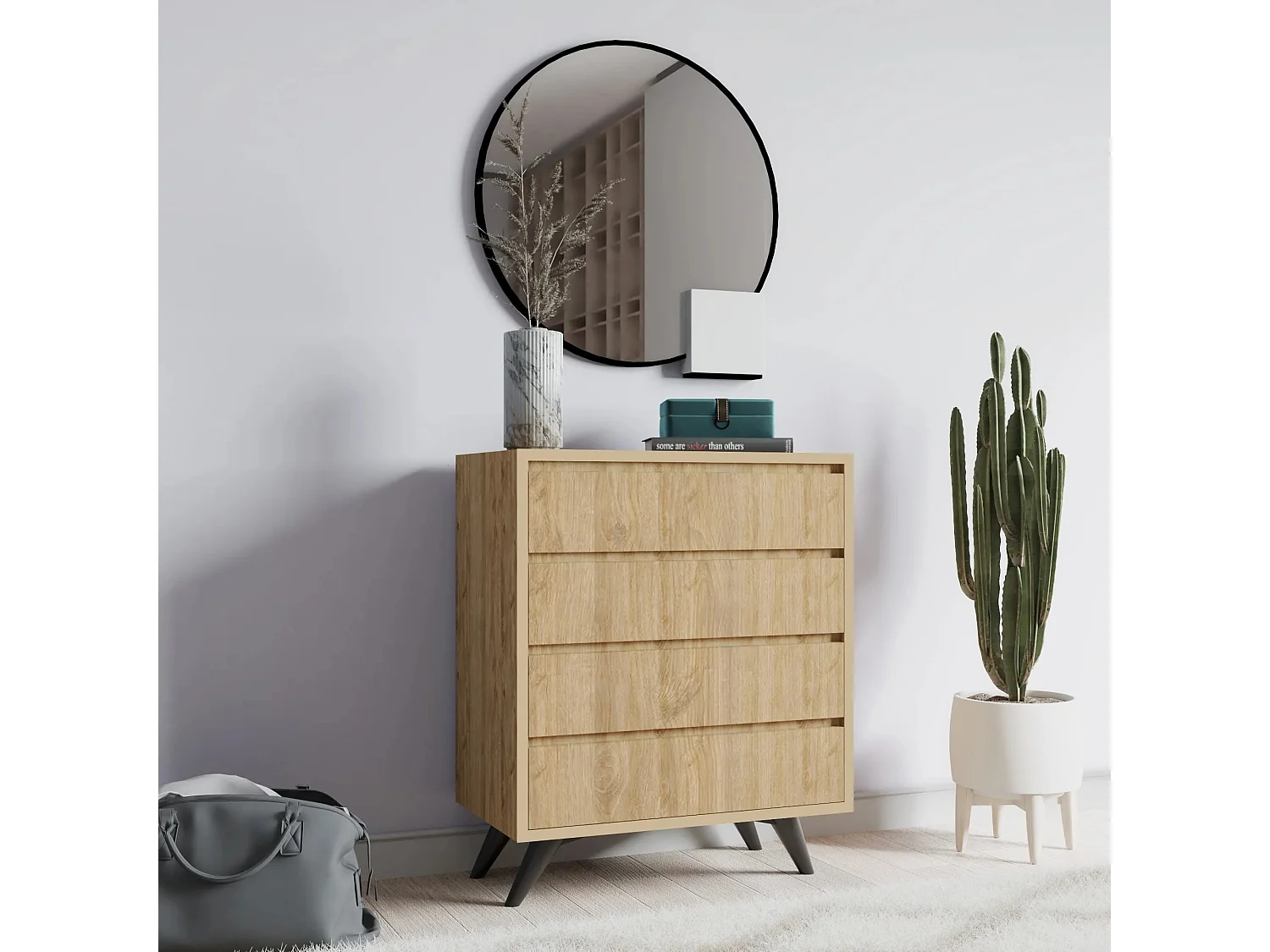 Cómoda Suvera color roble 70x40x86 cm