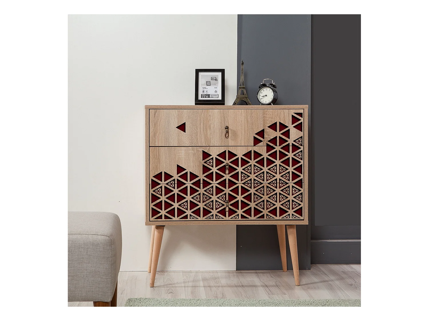 Cómoda Trio-122 sonoma color roble 80x40x90 cm