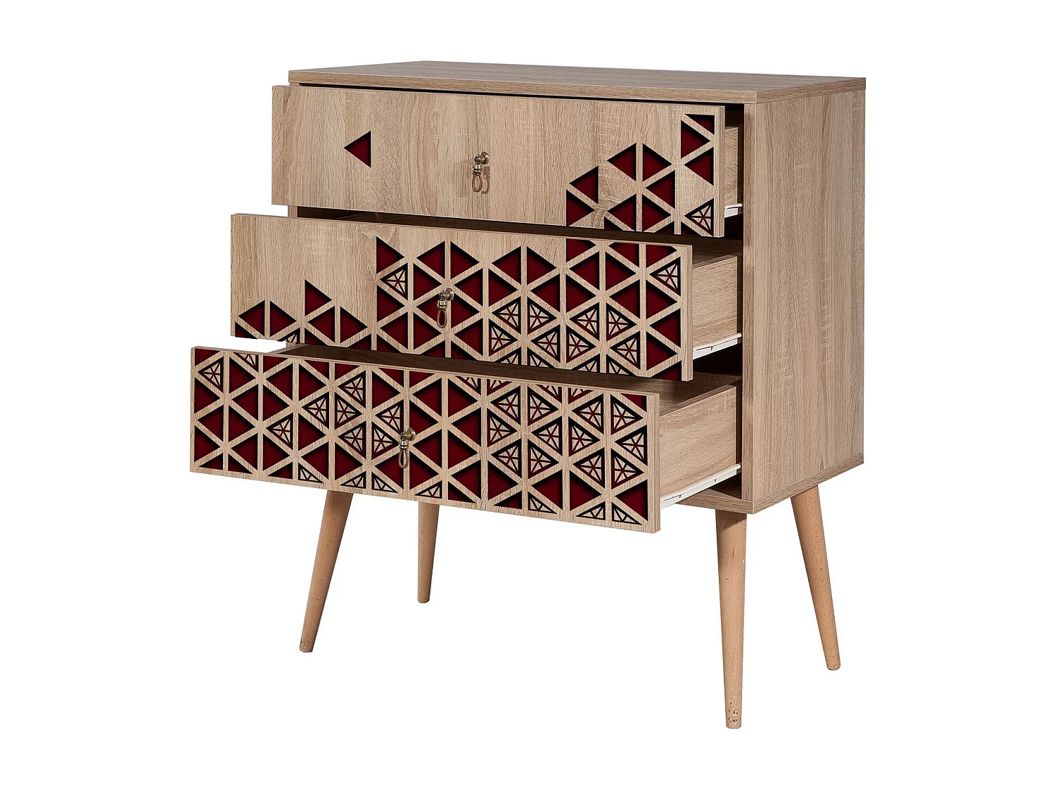 Cómoda Trio-122 sonoma color roble 80x40x90 cm