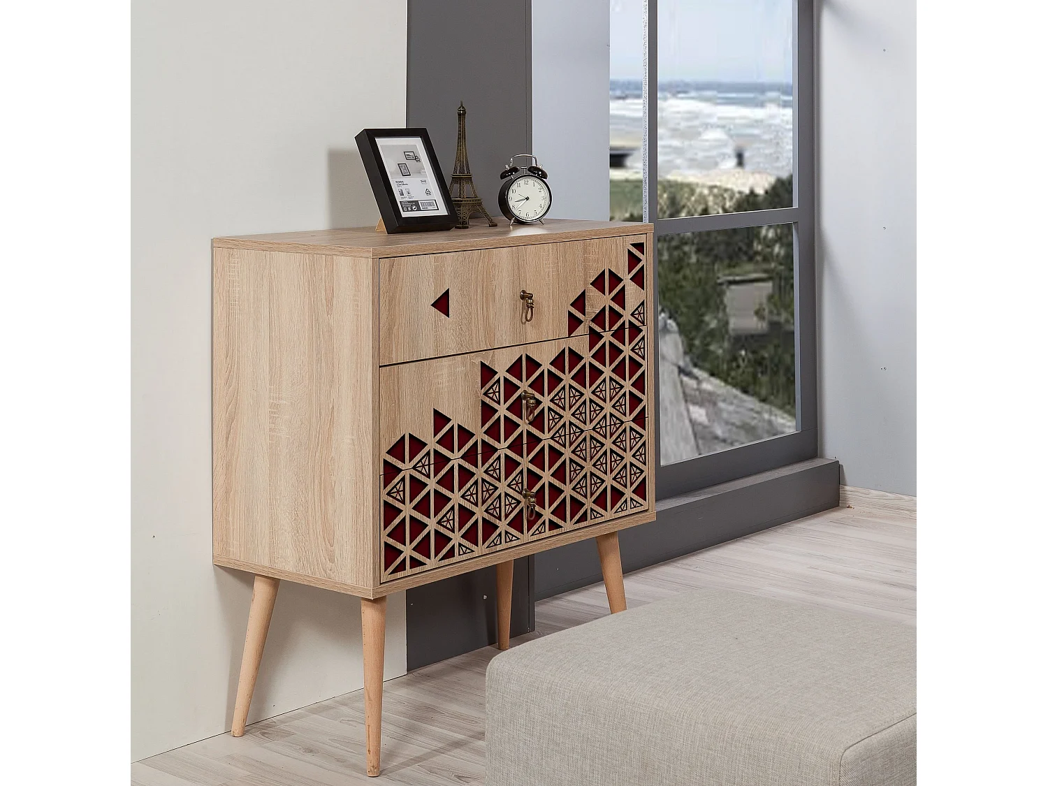Cómoda Trio-122 sonoma color roble 80x40x90 cm