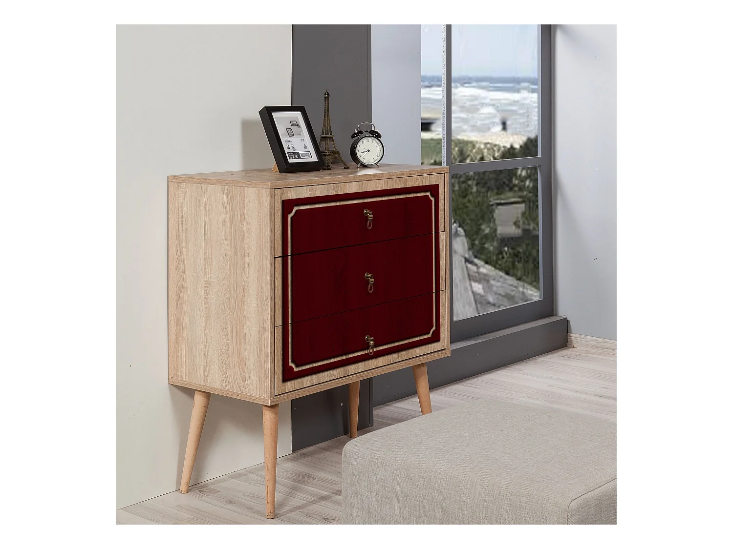 Cómoda Trio-621 sonoma color roble 80x40x90 cm