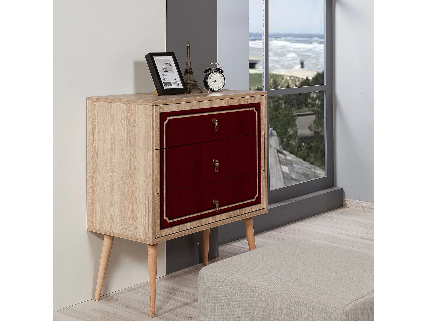 Cómoda Trio-621 sonoma color roble 80x40x90 cm