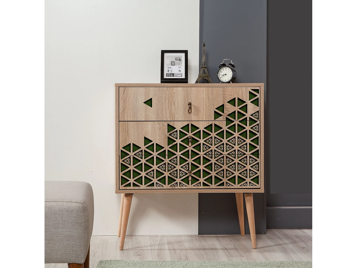 Cómoda Trio-121 sonoma color roble 80x40x90 cm