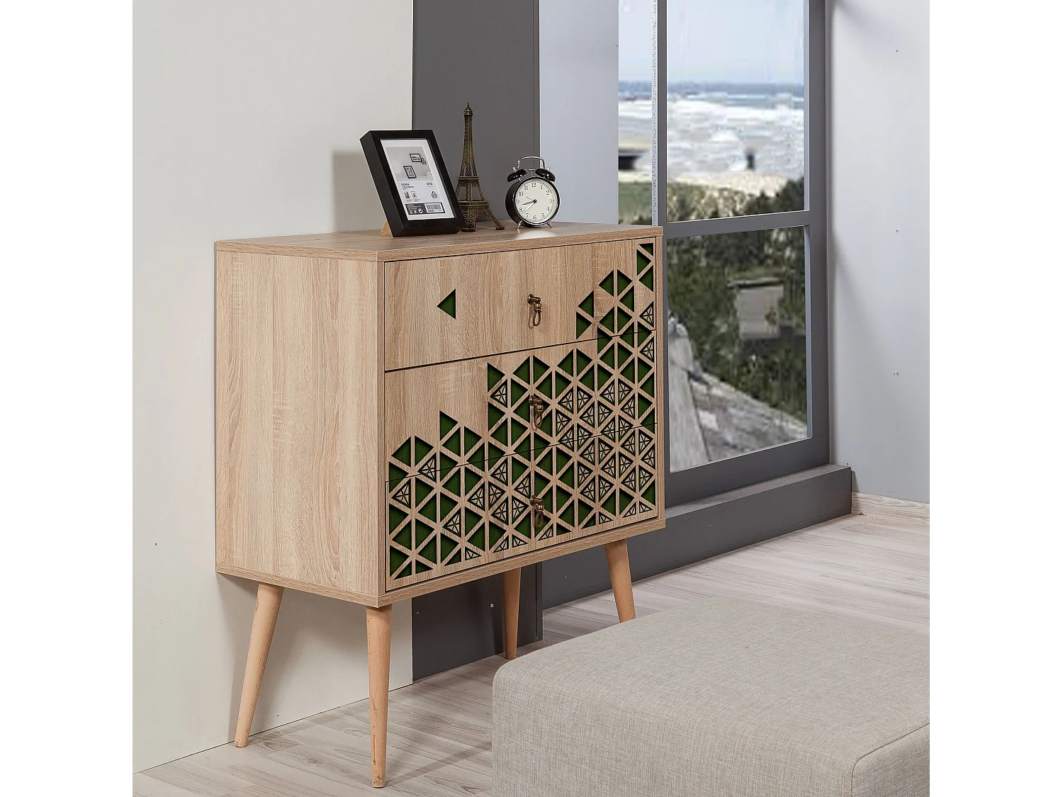 Cómoda Trio-121 sonoma color roble 80x40x90 cm