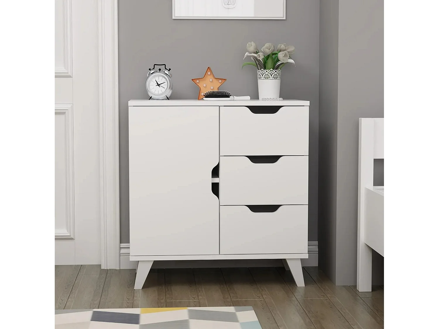 Cómoda Valencia 3+1 Blanco 72x40x76 cm