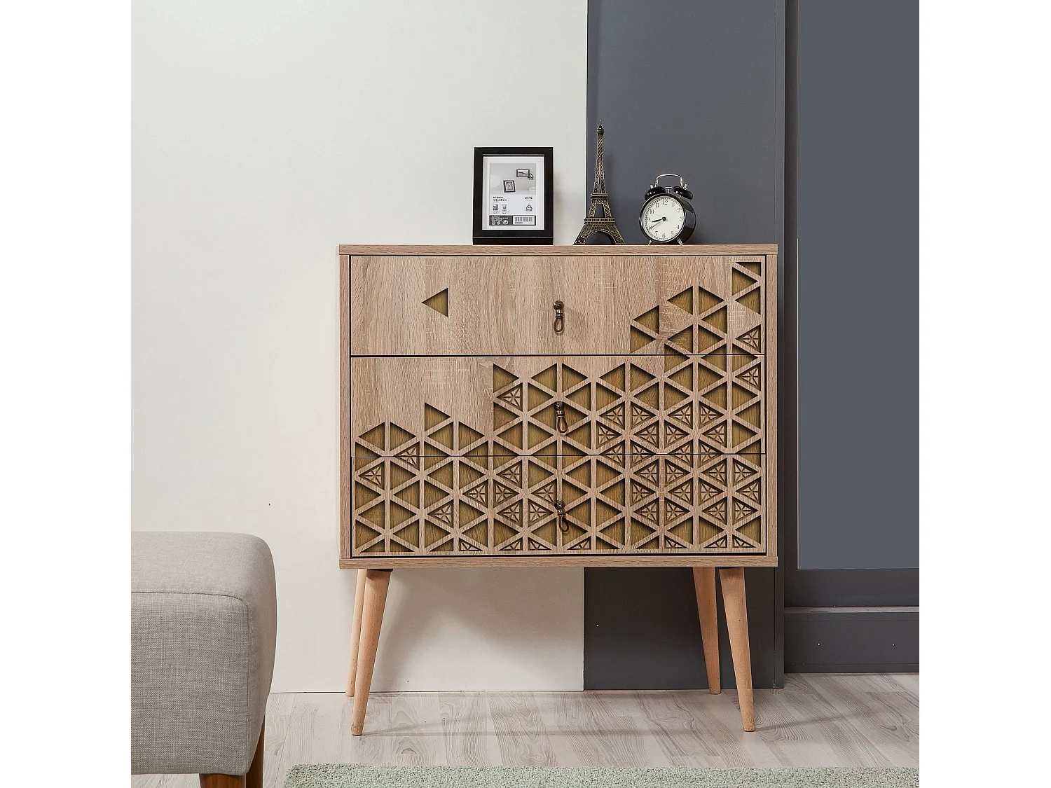 Cómoda Trio-120 sonoma color roble 80x40x90 cm