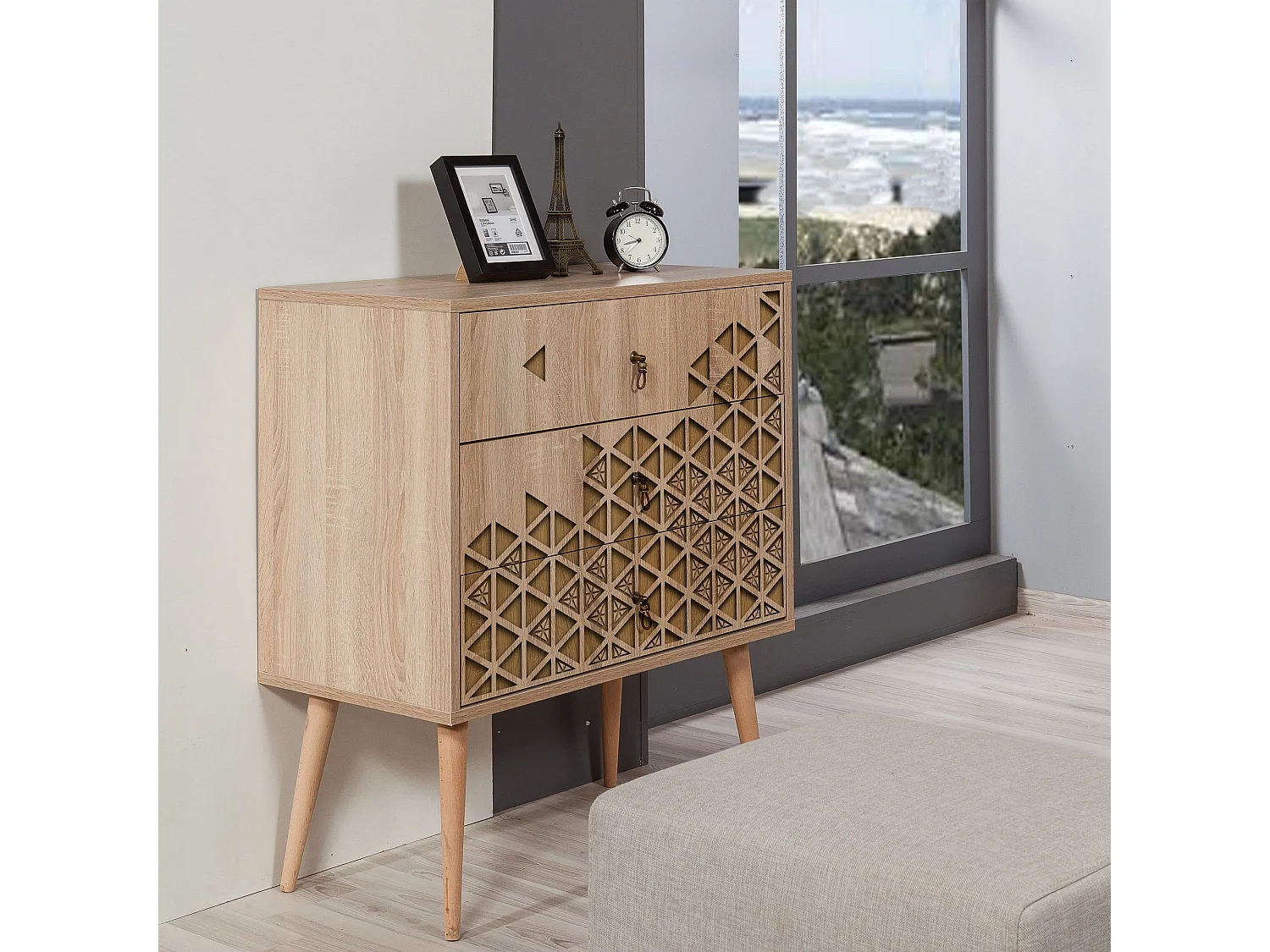 Cómoda Trio-120 sonoma color roble 80x40x90 cm