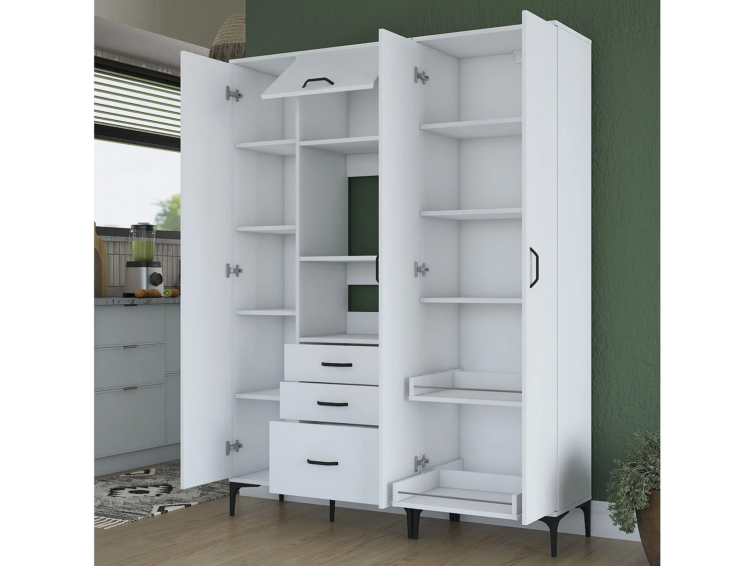 Gabinete multiusos JE131 2989 Blanco 150x198.6x40 cm