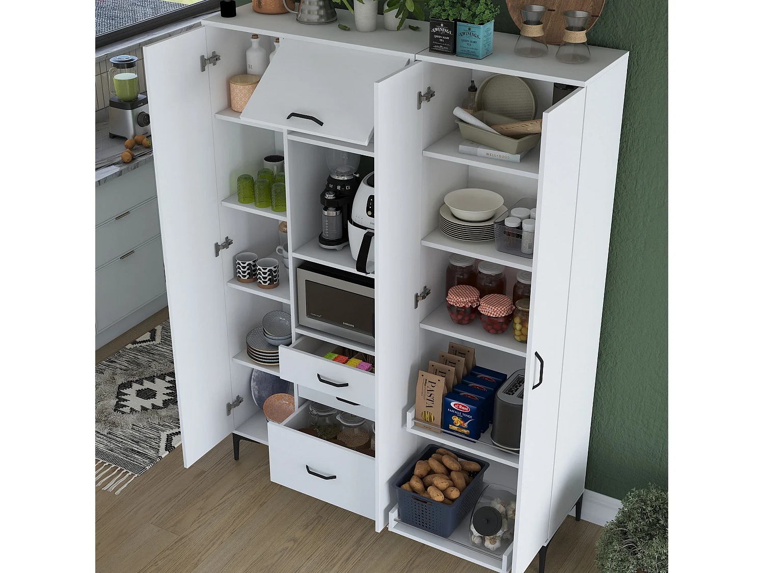 Gabinete multiusos JE131 2989 Blanco 150x198.6x40 cm