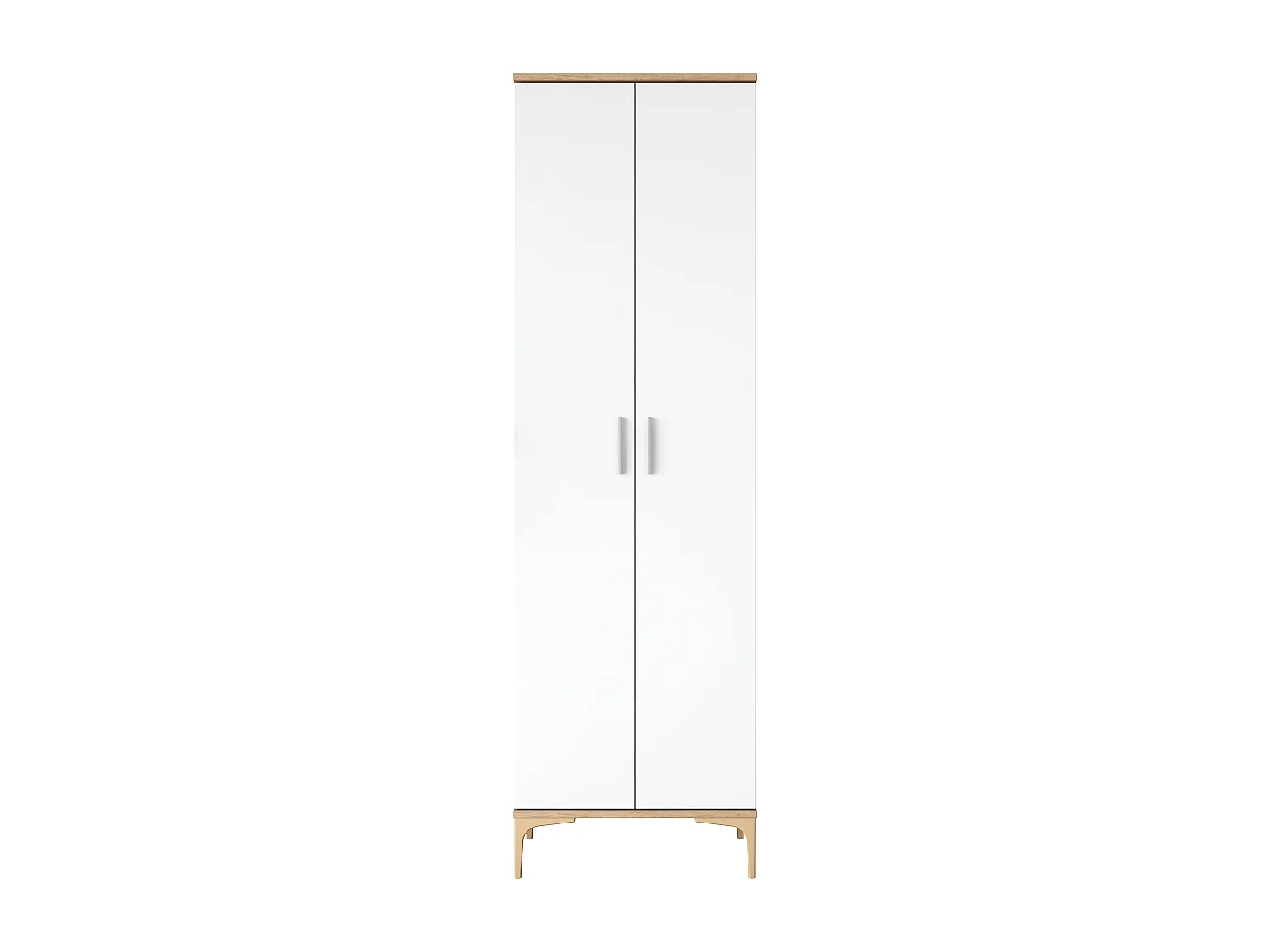 Armário Alto Multiusos de Cozinha "Kitun" - 60x198x37 cm - Branco e Nogueira