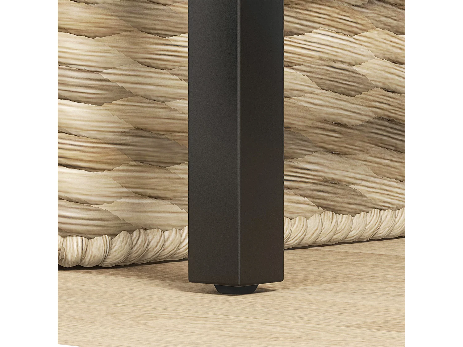 Scrivania 2 cassetti con ripiano in legno e acciaio nero e quercia