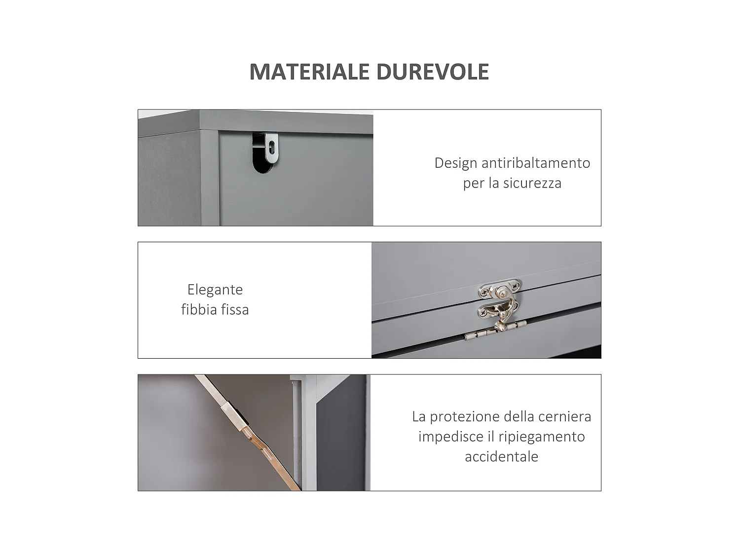 Scrivania pieghevole con libreria a 9 ripiani e lavagna grigio