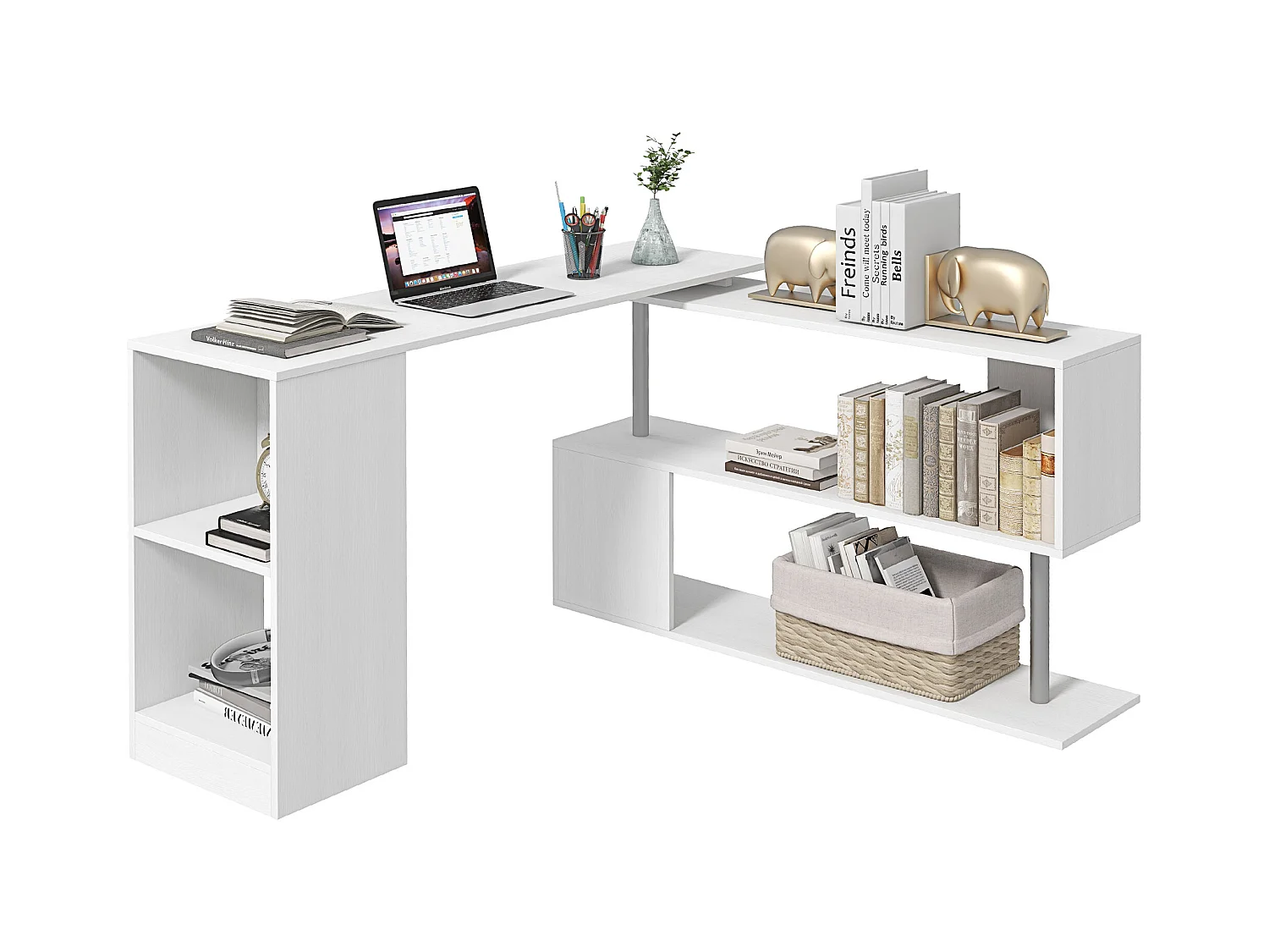 Scrivania moderna e angolare per pc da camera o ufficio