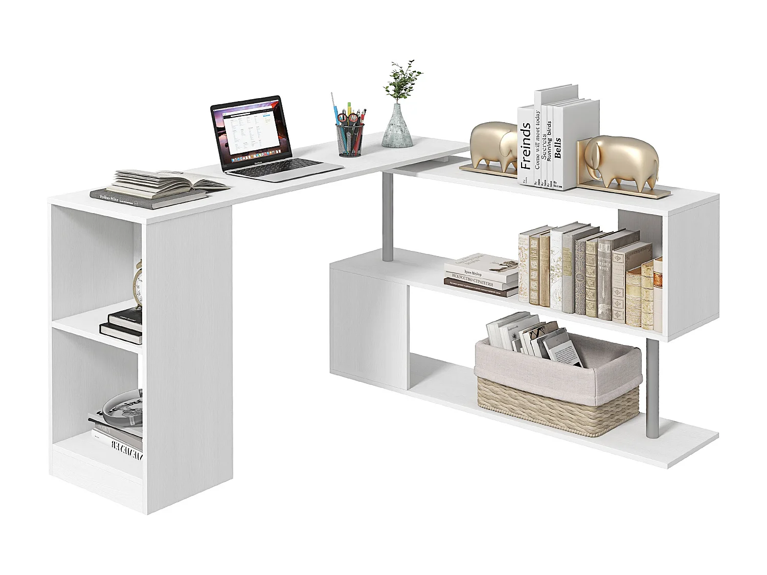 Scrivania moderna e angolare per pc da camera o ufficio