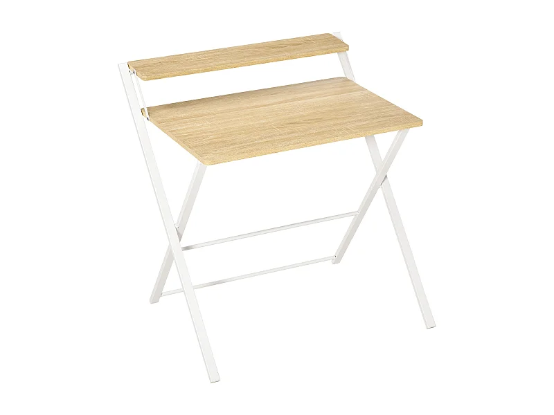 Scrivania pieghevole con mensola legno e metallo 81.5x70x84cm