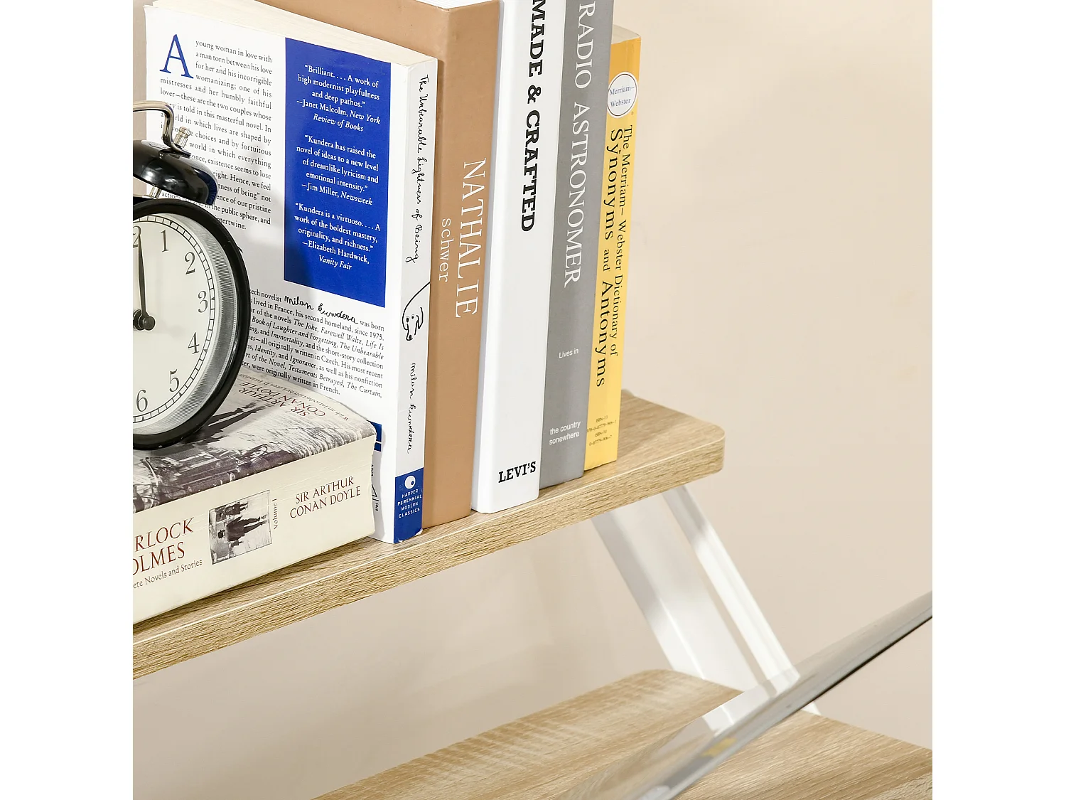 Scrivania pieghevole con mensola legno e metallo 81.5x70x84cm