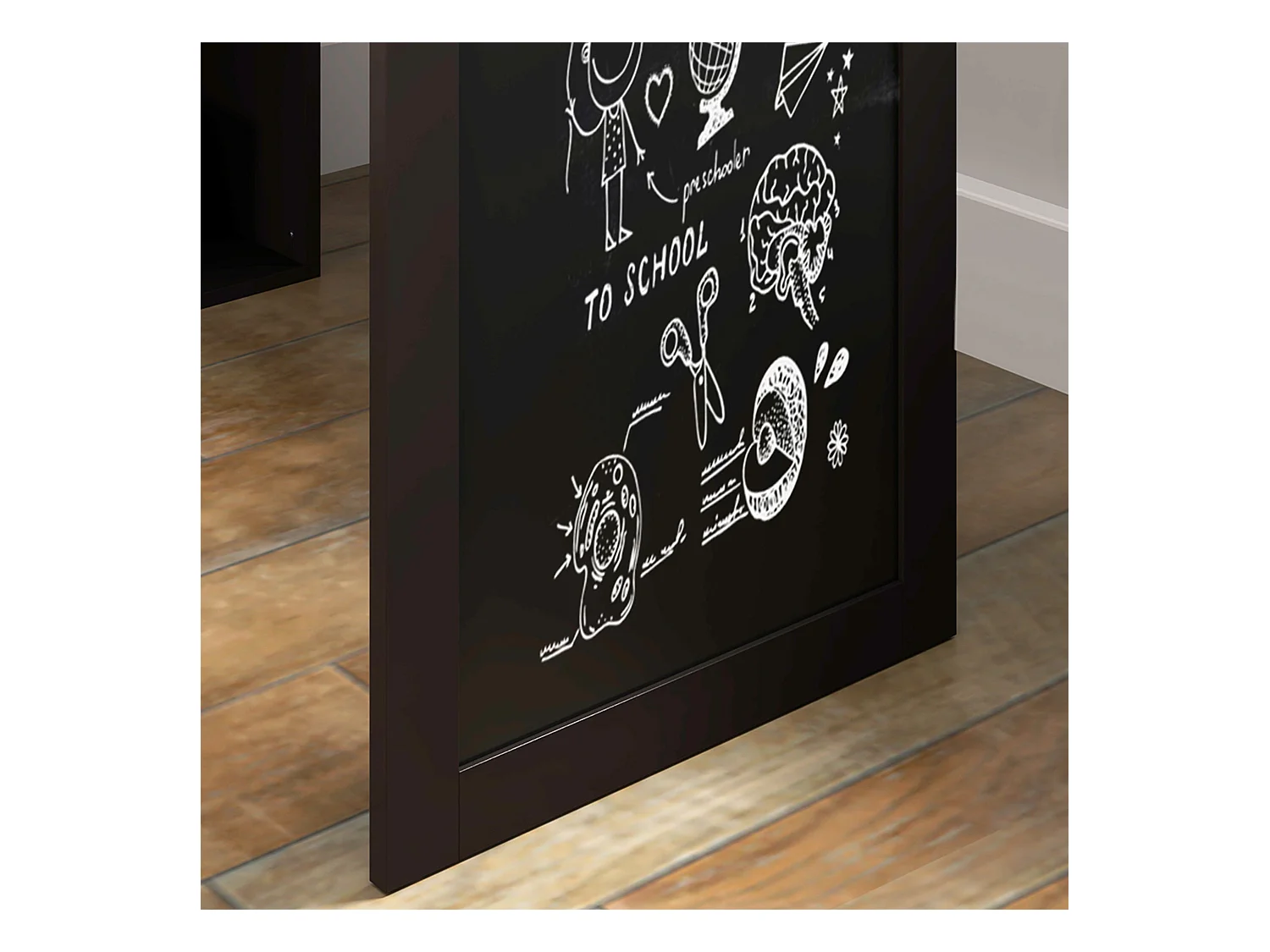 Scrivania pieghevole moderna con libreria e lavagna marrone