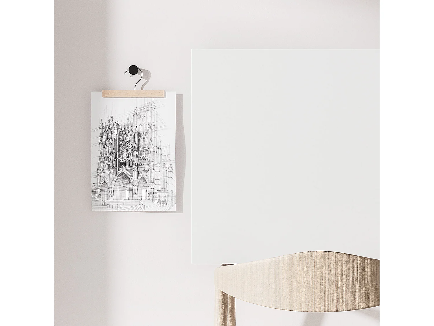 Scrivania a muro pieghevole e salvaspazio con ripiani bianco