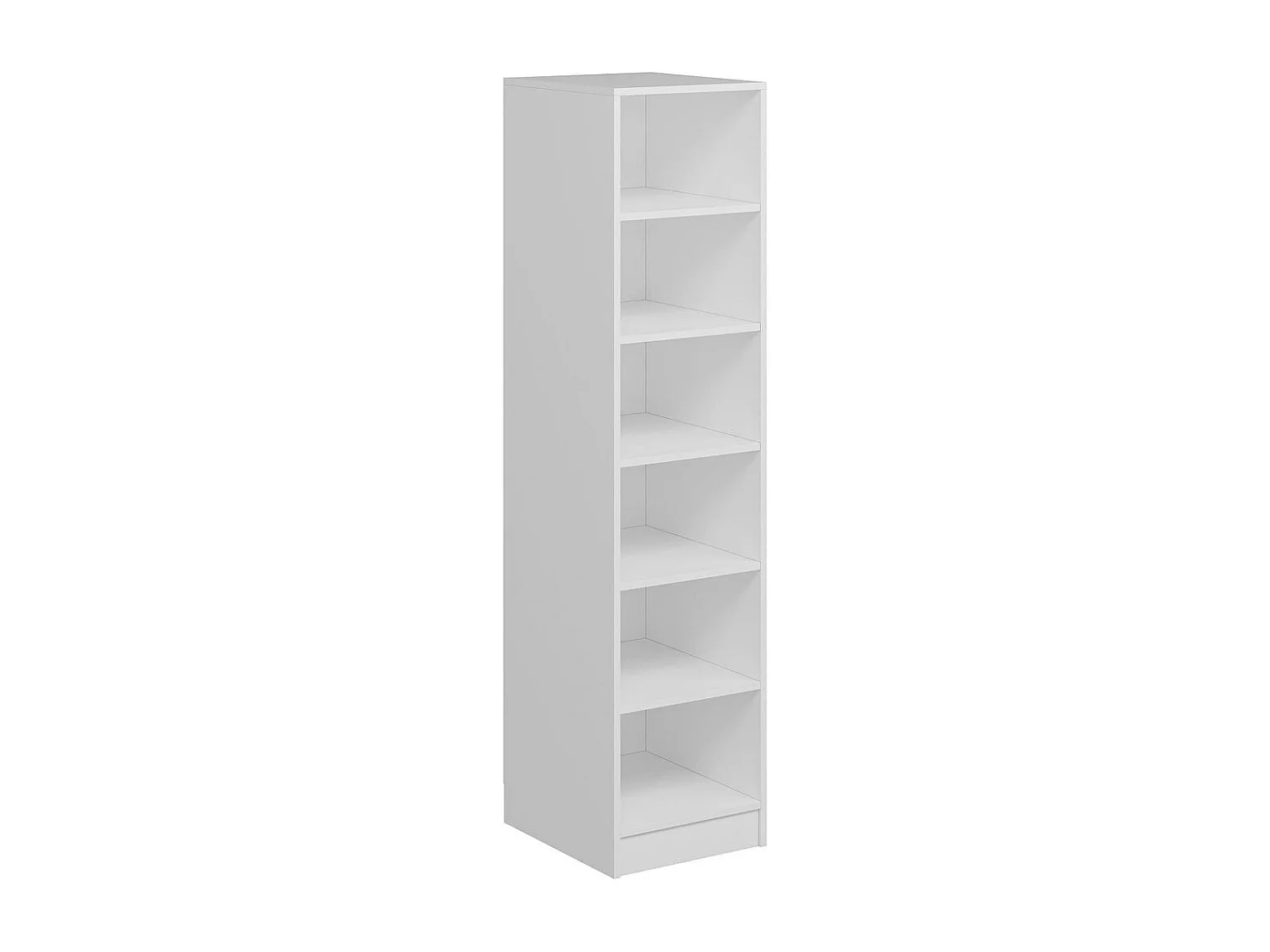 Scaffale Kailua L334, Con porte, Truciolare laminato, 210x45x52cm, Bianco