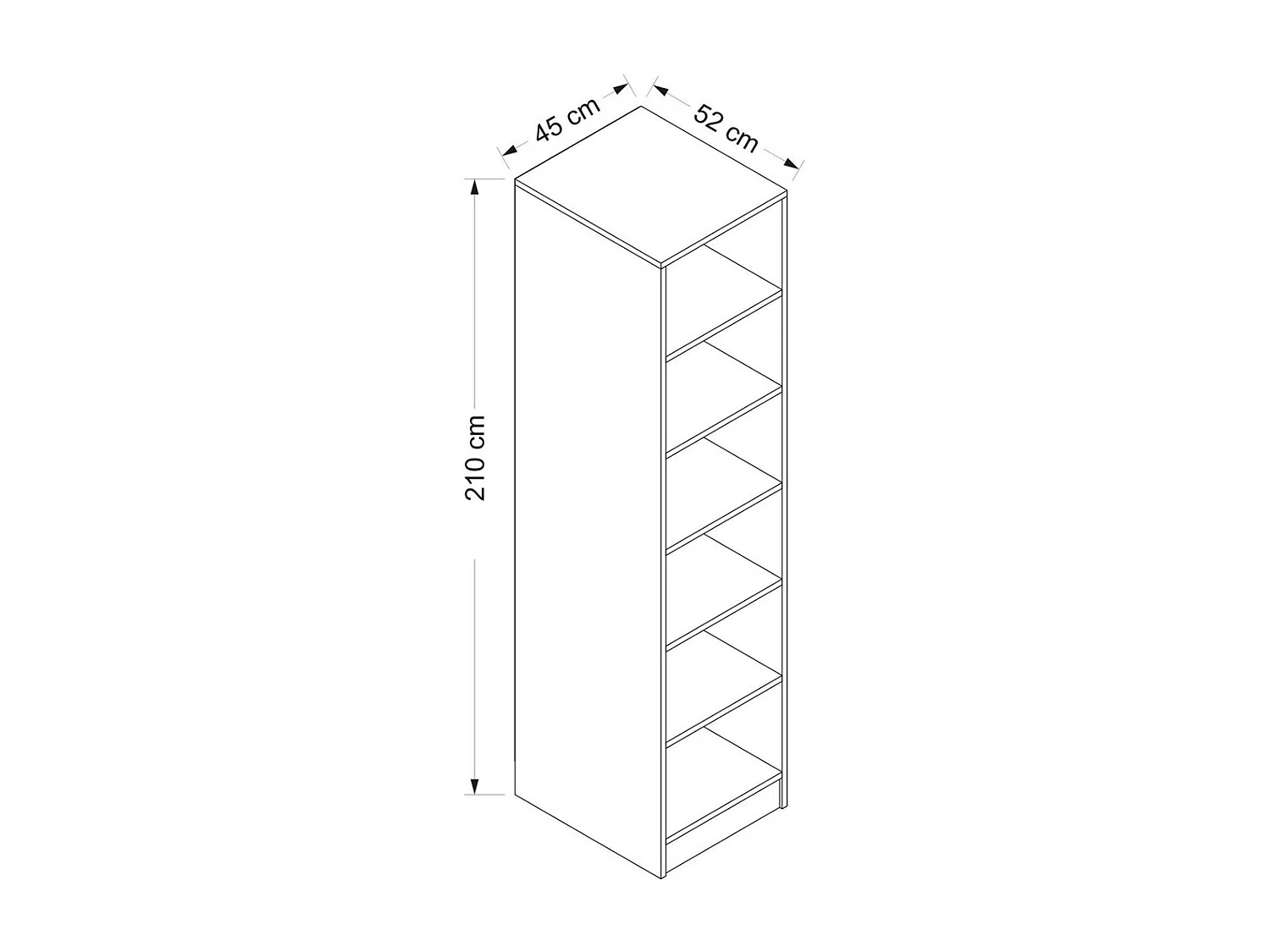 Scaffale Kailua L334, Con porte, Truciolare laminato, 210x45x52cm, Bianco