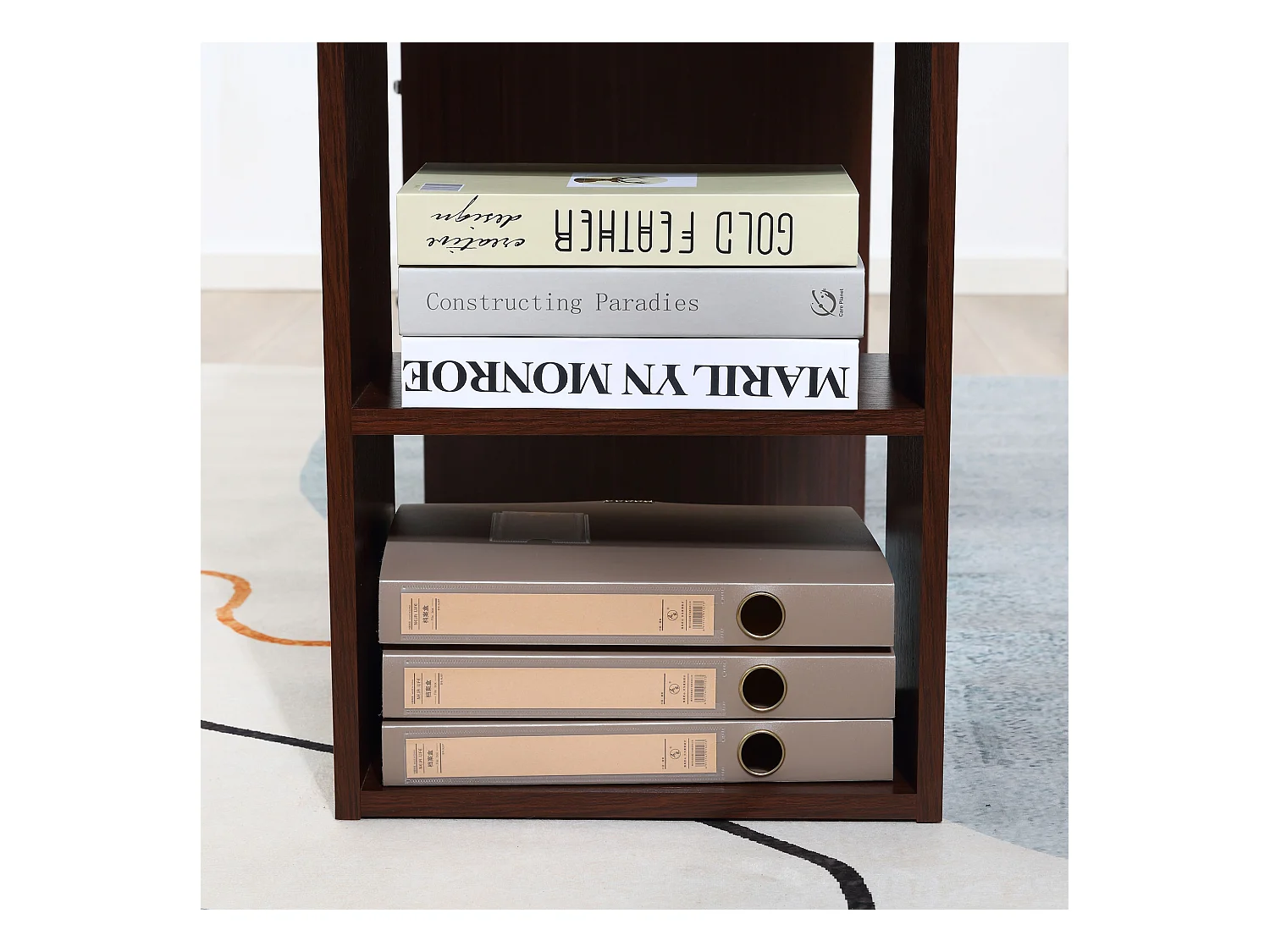 Scrivania per camera e ufficio 3 cassetti 3 ripiani reversibili