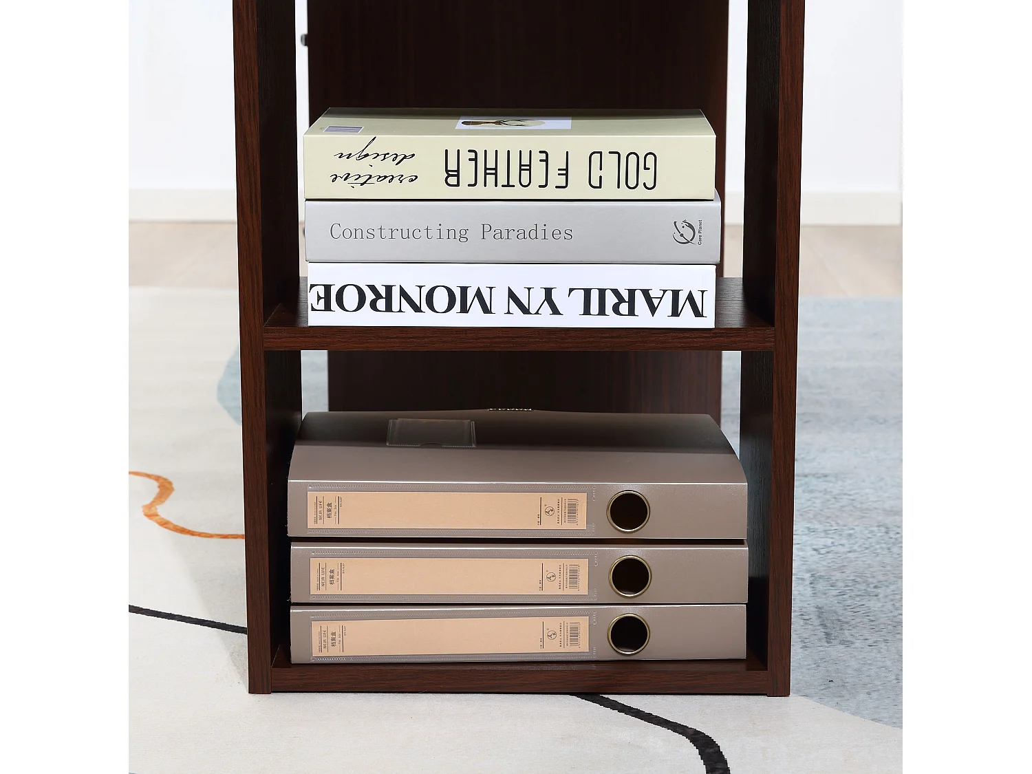 Scrivania per camera e ufficio 3 cassetti 3 ripiani reversibili