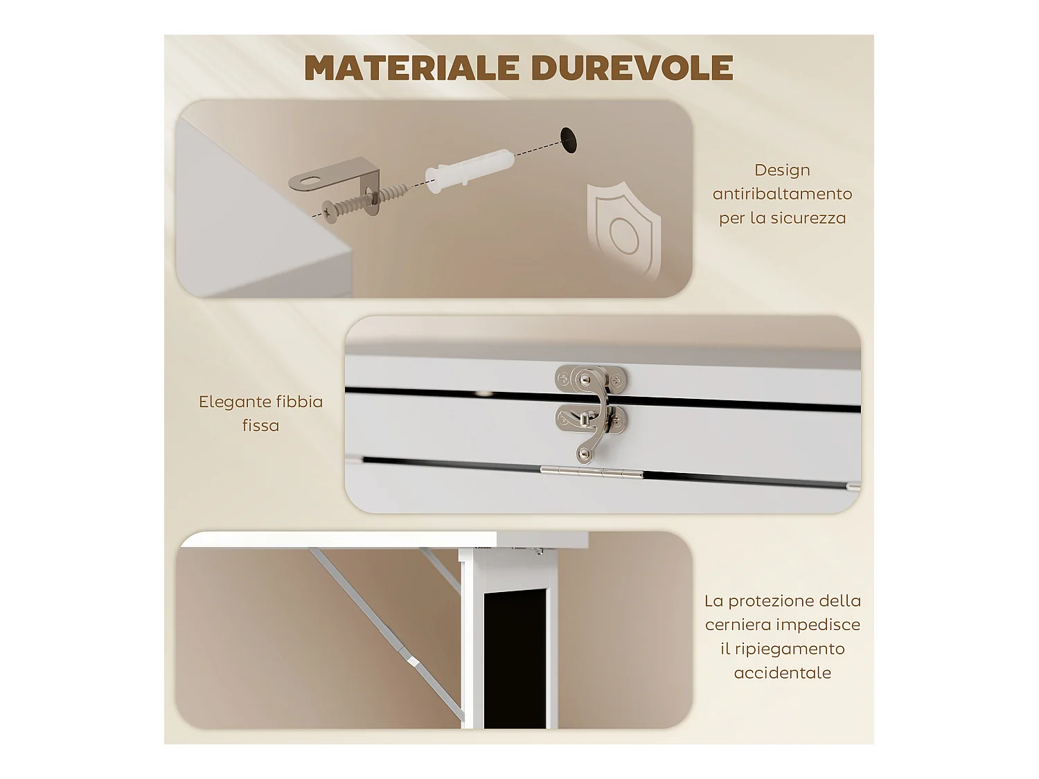 Scrivania pieghevole con libreria a 9 ripiani e lavagna bianco