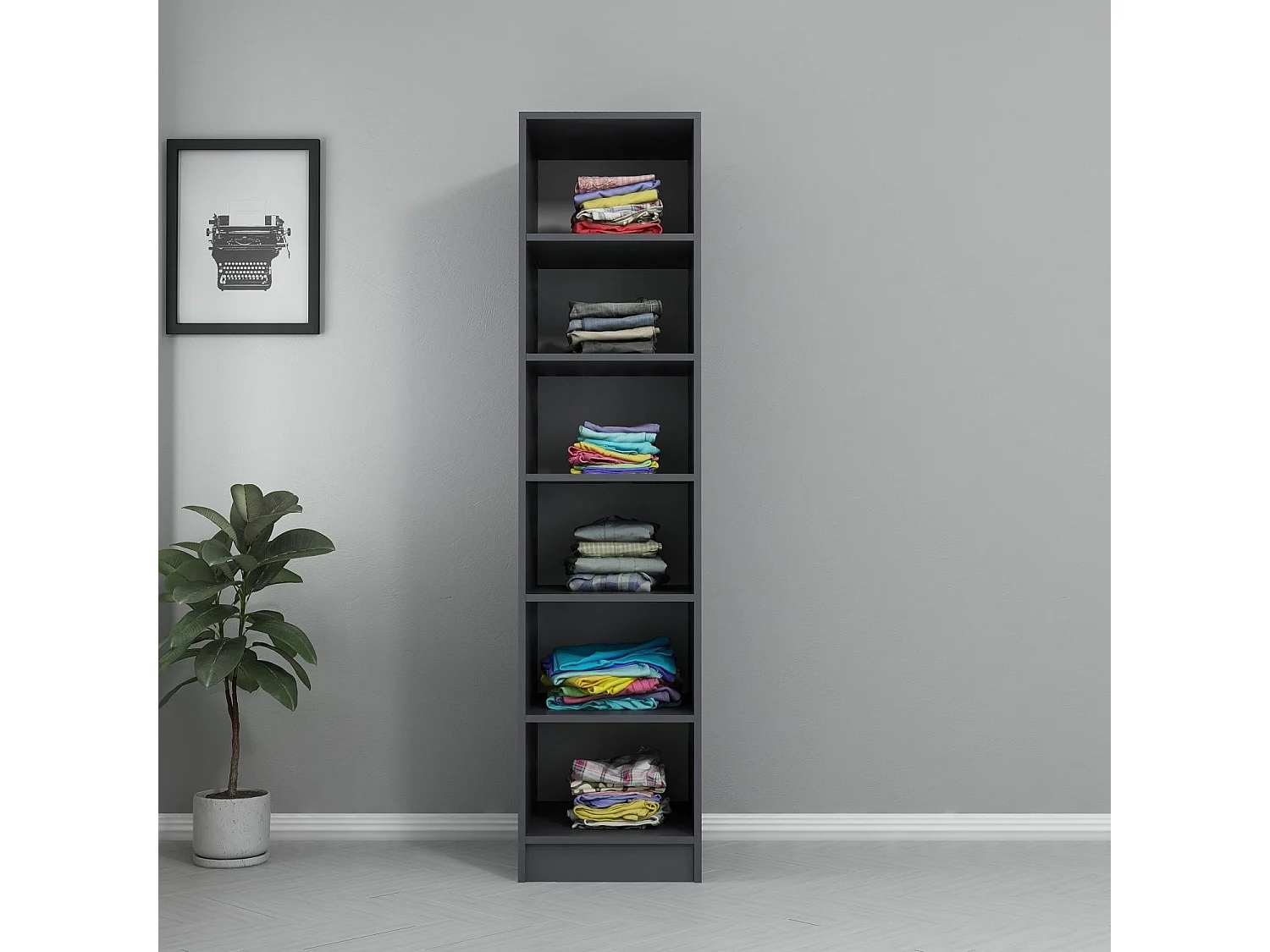 Armario Kale Raflı 190 antracita 45x190x52 cm
