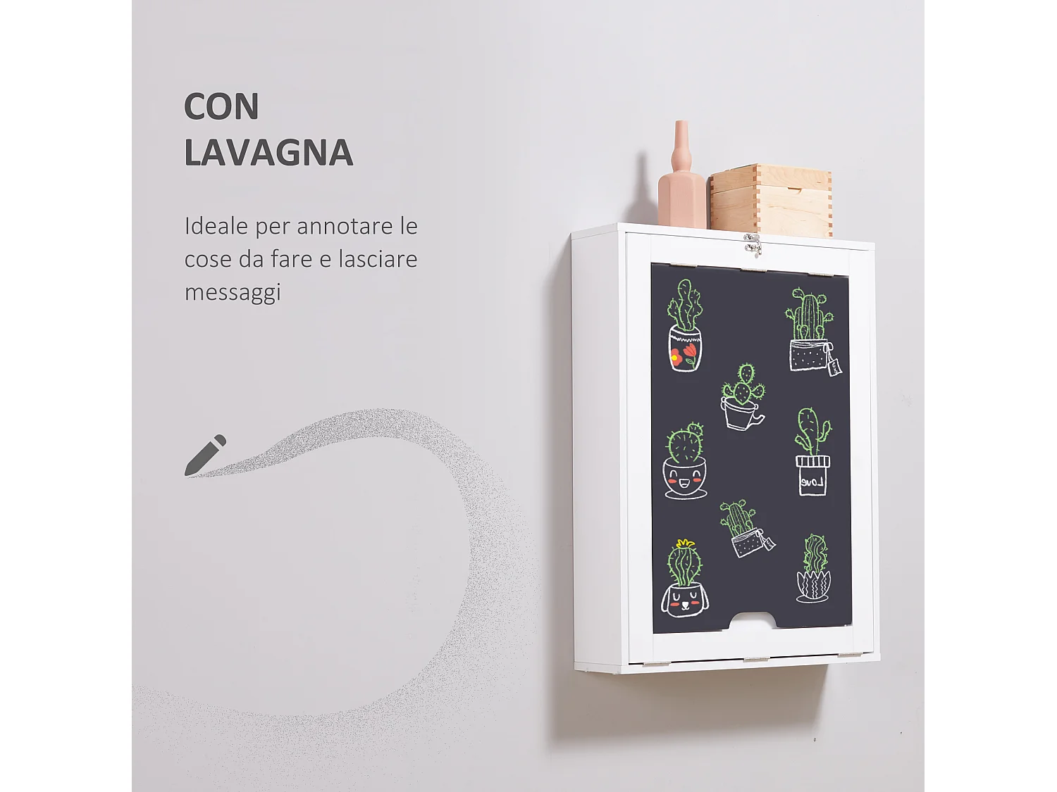 Tavolo pieghevole da parete mdf bianco