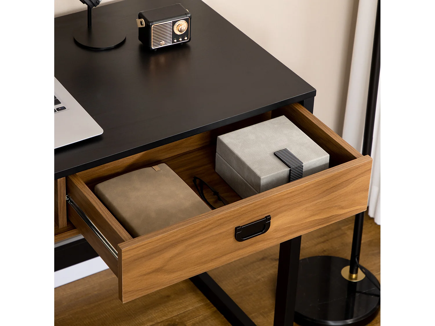 Scrivania per ufficio e casa con cassetto stile industriale