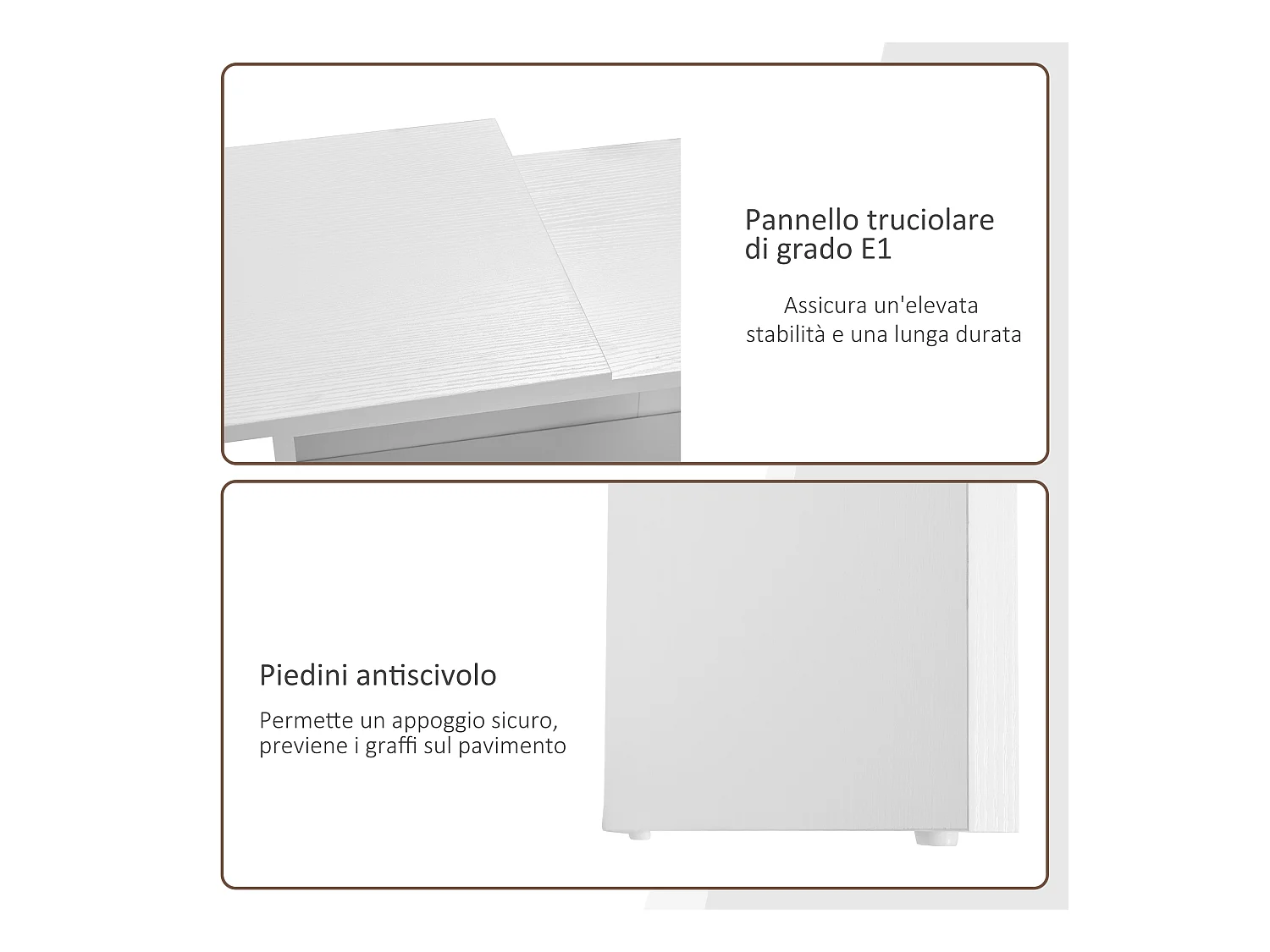 Scrivania angolare con libreria scaffale in legno bianco