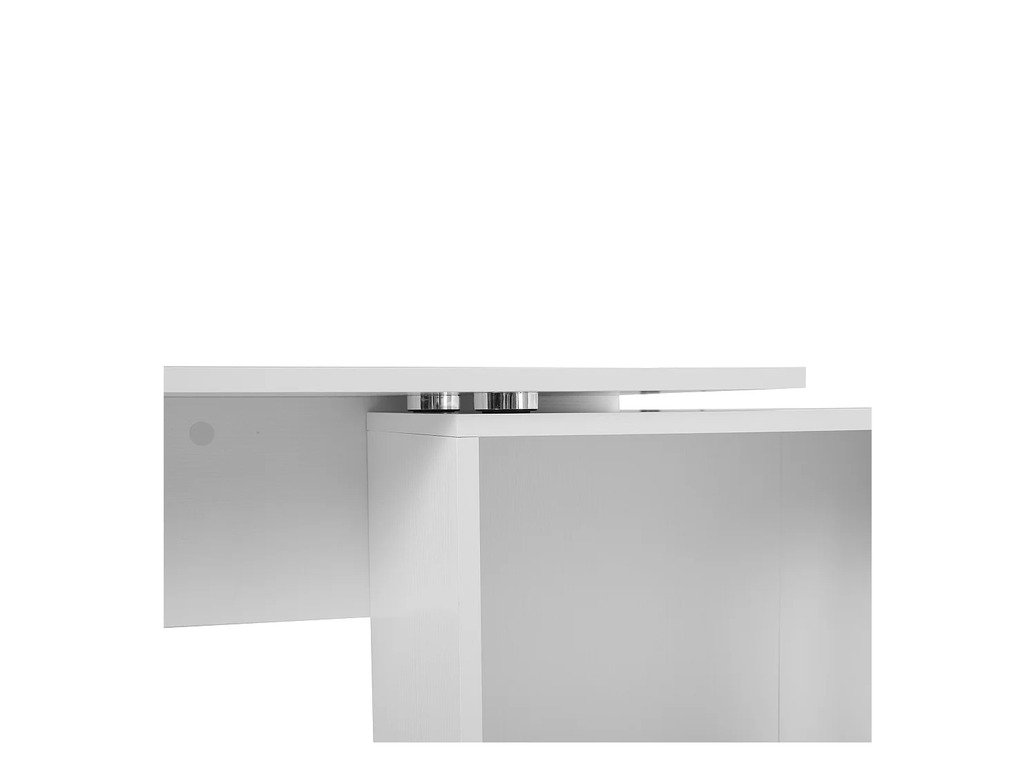 Scrivania angolare con libreria scaffale in legno bianco